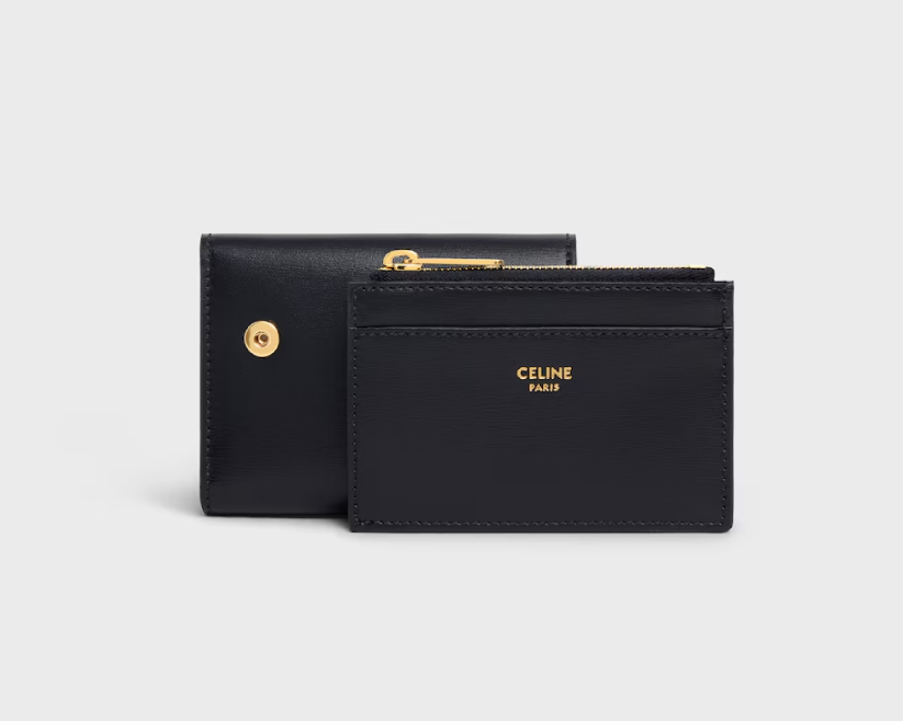 Compact Wallet with Coin Triomphe in Shiny Calfskin