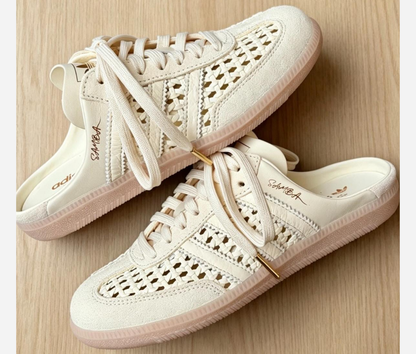 Samba Mule Woven Crew White