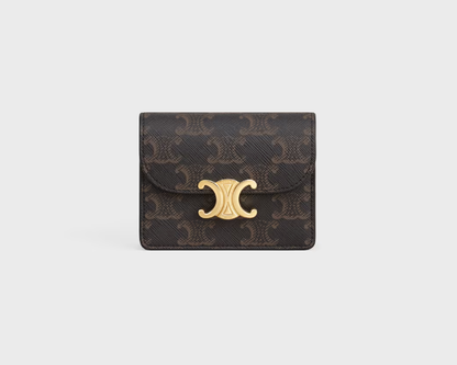Business Card Holder Triomphe in Triomphe Canvas and Lambskin
