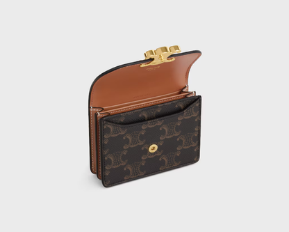 Business Card Holder Triomphe in Triomphe Canvas and Lambskin